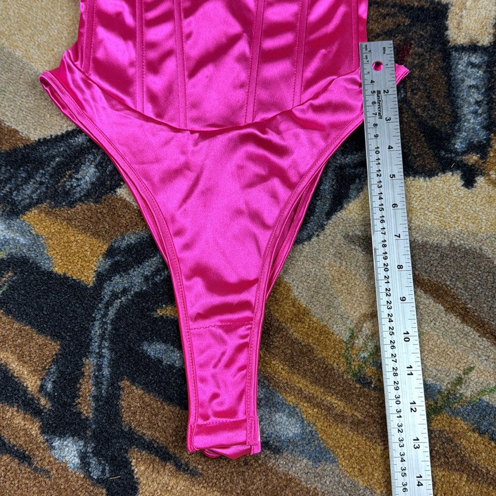 PINK SATIN BODYSUIT - Picture 12 of 14